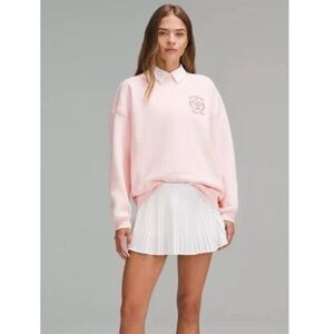 NWT Lululemon Heavyweight Fleece Pullover Sweatshirt Tennis Club Pink Size XL